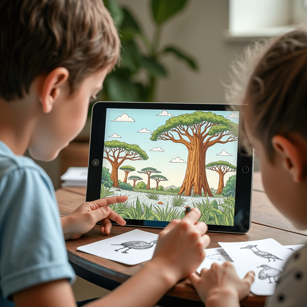 Les enfants sont en train de voir le flipbook