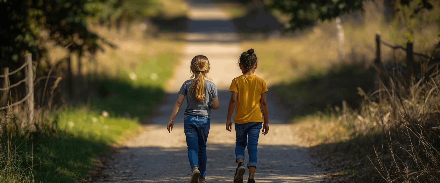 2 filles marchant ensemble