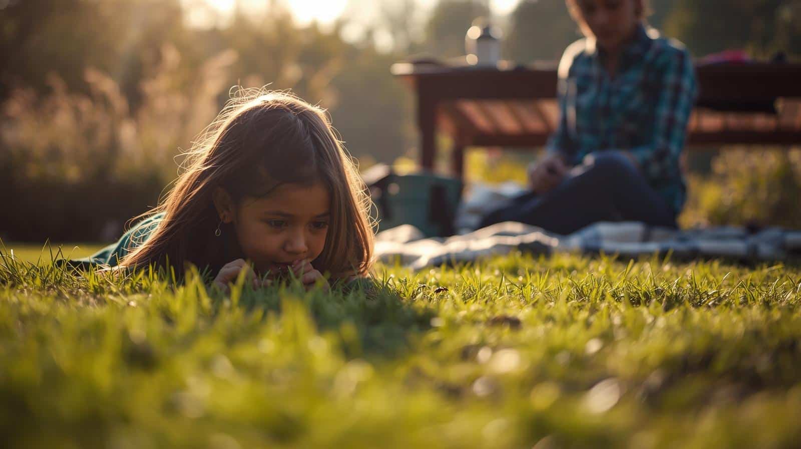 enfant découvrant la nature et apprenant naturellement