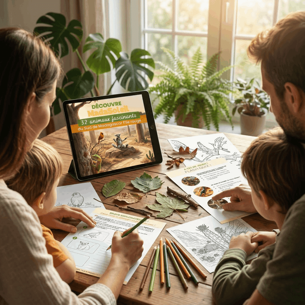 famille qui regarde le flipbook