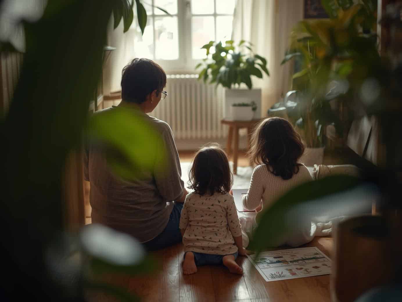 Parent et enfant partageant un moment complice sans pression