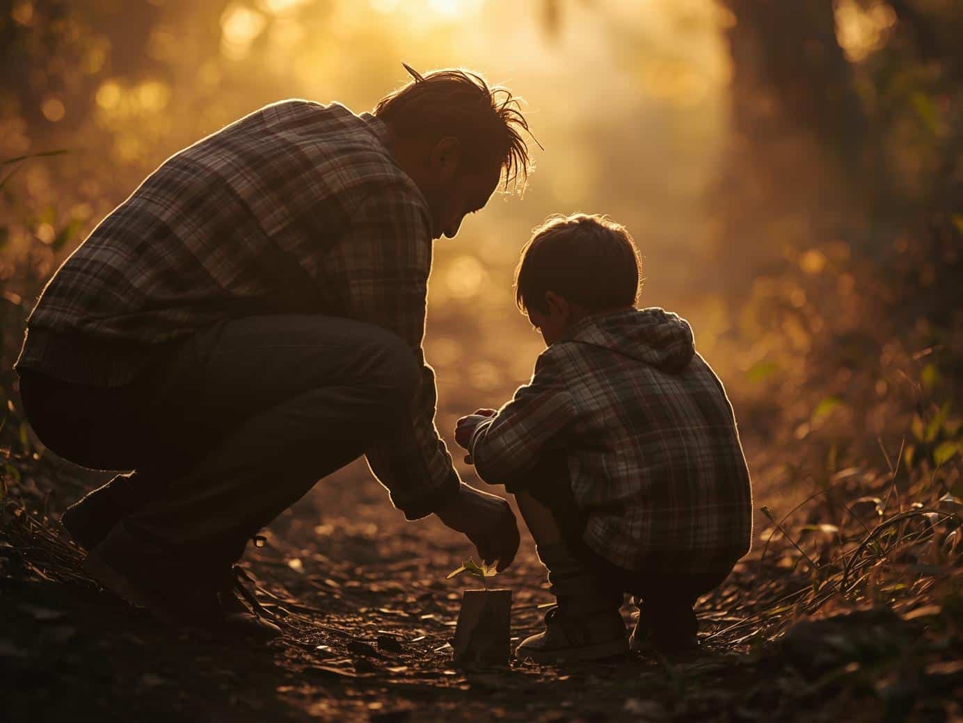 Promenade en famille créant des souvenirs