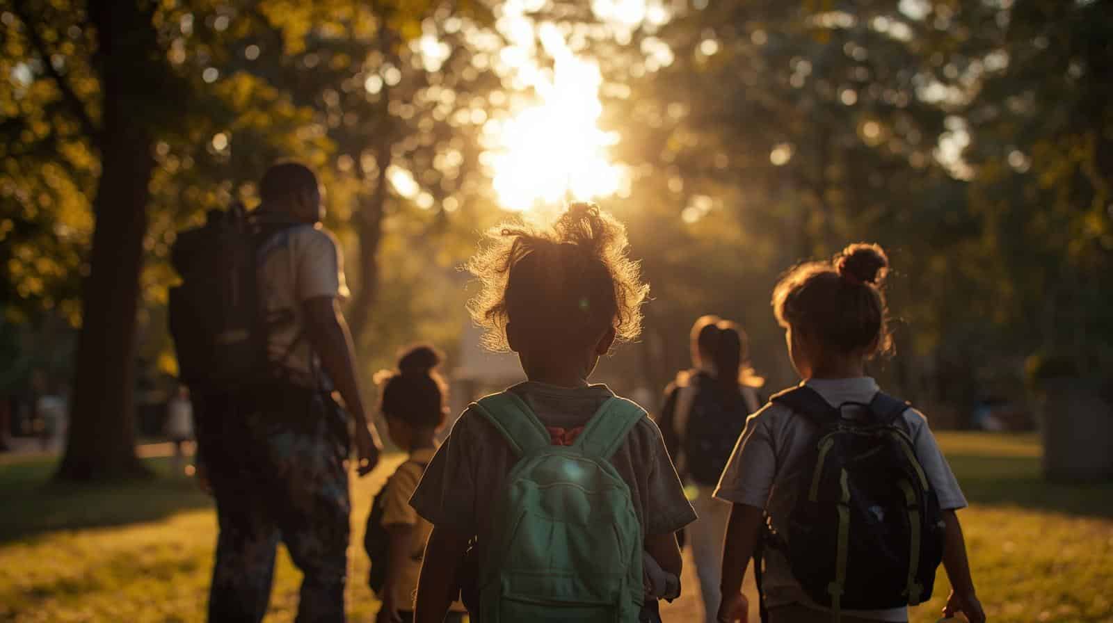 famille réalisant une activité nature ensemble