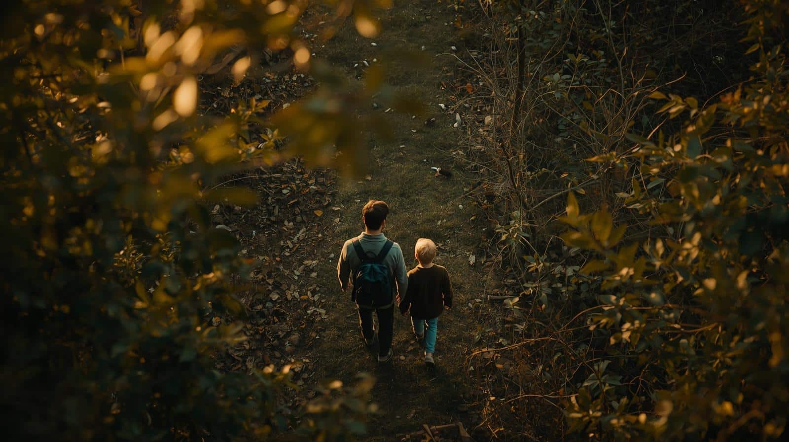 parent et enfant observant la nature