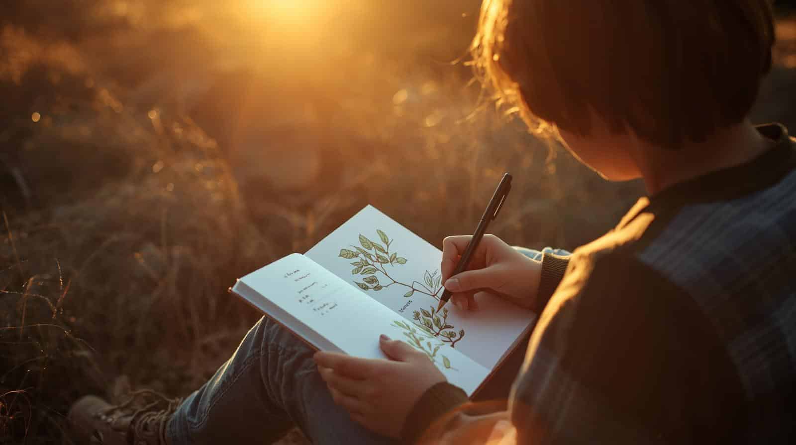 parent accompagnant discrètement un enfant qui dessine dehors